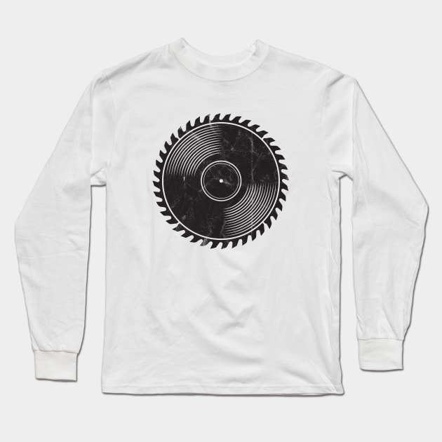 Saw Blade Retro Vintage Vinyl Record Analog Dj Long Sleeve T-Shirt by analogdreamz